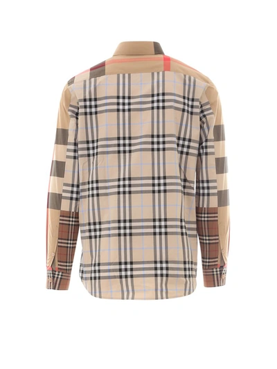 Shop Burberry Vintage Check Panelled Shirt In Multi