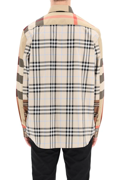 Shop Burberry Vintage Check Panelled Shirt In Multi