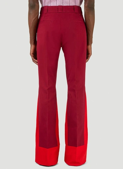 Shop Raf Simons Panelled Flared Pants In Red