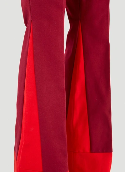 Shop Raf Simons Panelled Flared Pants In Red