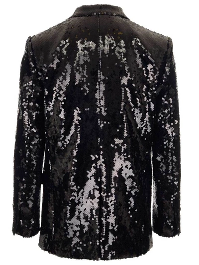 Shop Balmain Sequins Double In Black