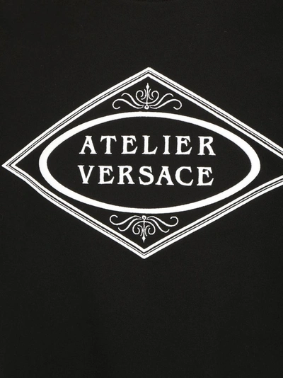 Shop Versace Logo Motif Sweatshirt In Black