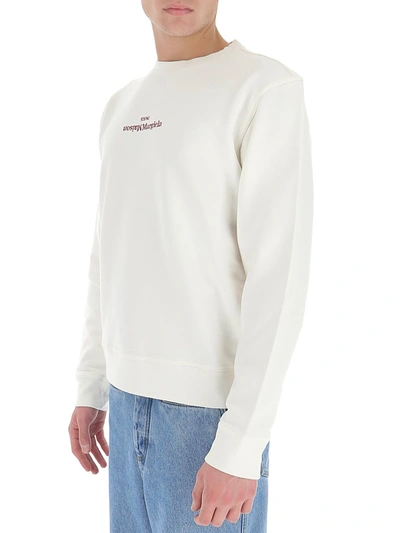 Shop Maison Margiela Embroidered Logo Sweatshirt In White