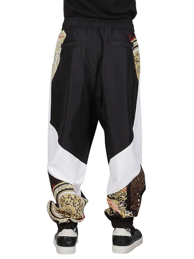 Shop Versace Baroque Mosaic Panelled Pants In Multi