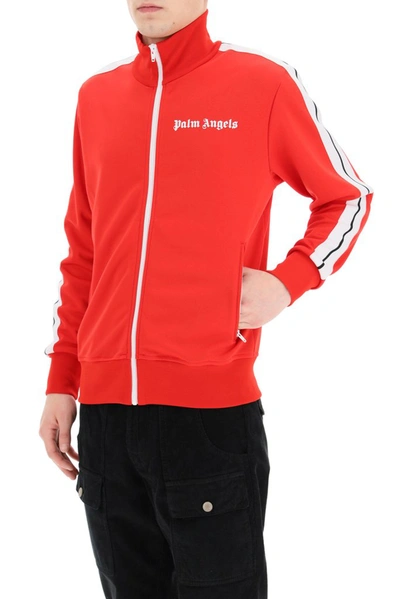 Shop Palm Angels Logo Printed Track Jacket In Red