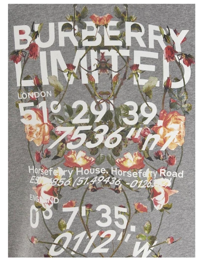 Shop Burberry Montage Print Hoodie In Grey