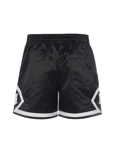 Shop Amiri Contrast Trim Drawstring Shorts In Black