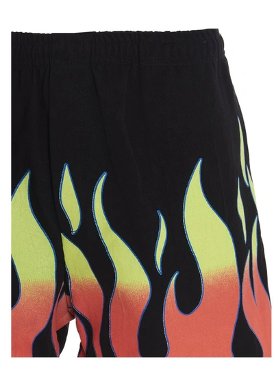 Shop Gallery Dept. Flame Print Bermuda Shorts In Black