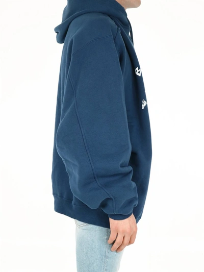 Shop Balenciaga Athletes Print Oversized Hoodie In Blue