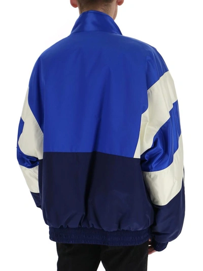 Shop Balenciaga Padded Tracksuit Jacket In Blue