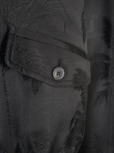 Shop Saint Laurent Palm Tree Embroidered Jacket In Black