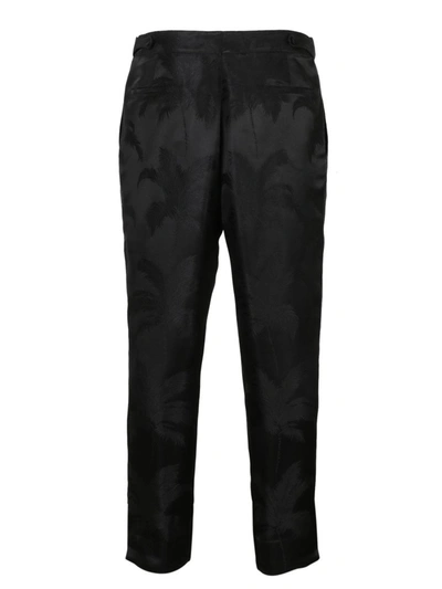 Shop Saint Laurent Printed Saint Trousers In Black