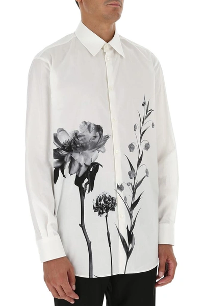 Shop Valentino Flowersity Poplin Shirt In White