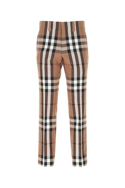 Shop Burberry House Check Tailored Trousers In Multi