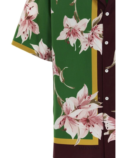 Shop Valentino Floral Print Bowling Shirt In Multi