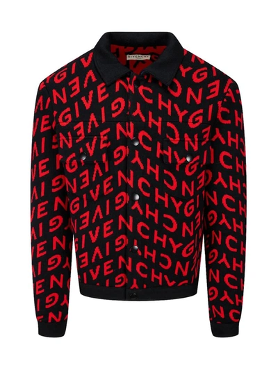 Shop Givenchy Refracted Logo Knitted Jacket In Multi