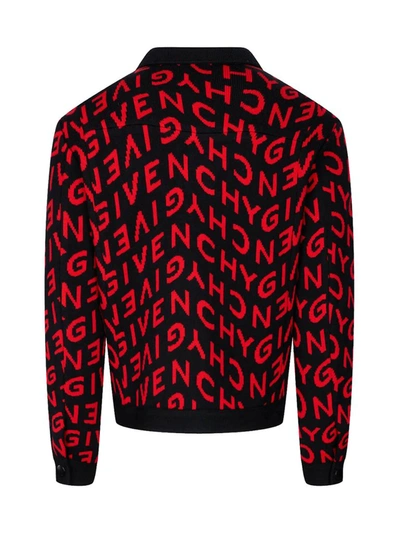 Shop Givenchy Refracted Logo Knitted Jacket In Multi