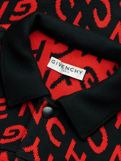 Shop Givenchy Refracted Logo Knitted Jacket In Multi