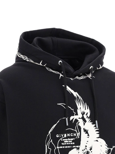 Shop Givenchy Gothic Oversized Hoodie In Black