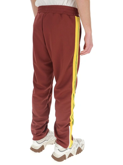 Shop Palm Angels College Logo Printed Track Pants In Red