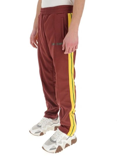 Shop Palm Angels College Logo Printed Track Pants In Red