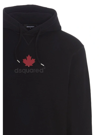 Dsquared2 Maple Leaf print Hoodie In Black ModeSens