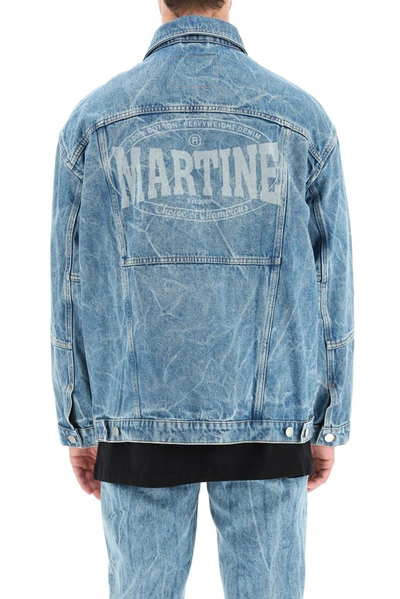 Shop Martine Rose Distressed Denim Jacket In Blue