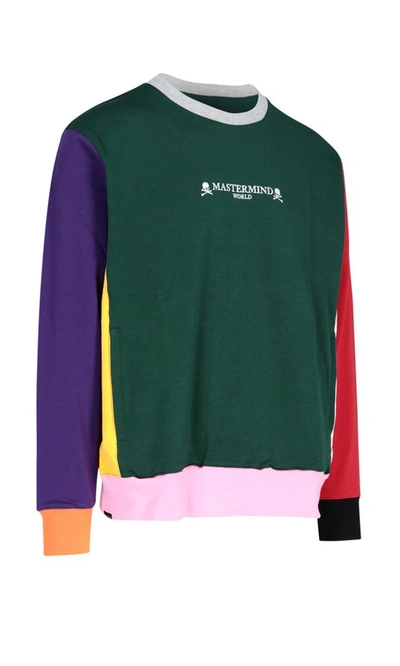Shop Mastermind Japan Mastermind World Color Block Crewneck Sweatshirt In Multi