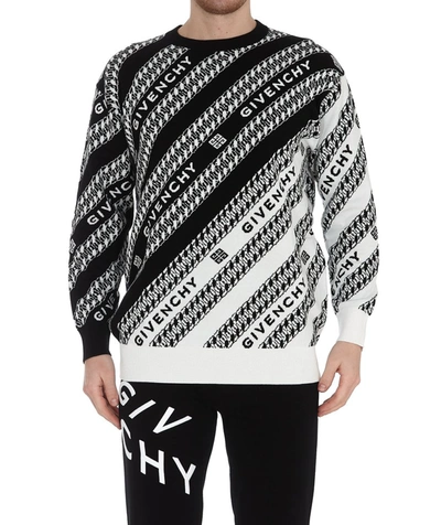 Shop Givenchy Logo Chain Oversized Sweater In Multi