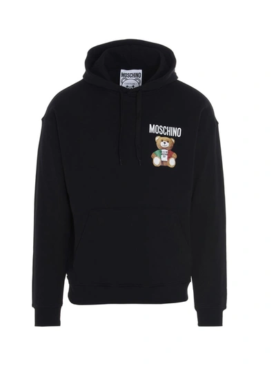 Shop Moschino Teddy Bear Logo Print Sweatshirt In Black