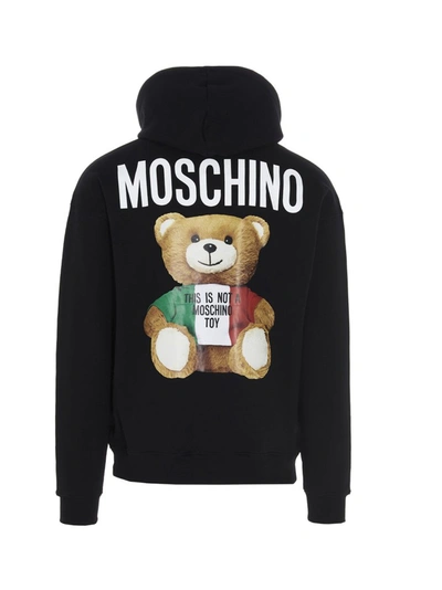 Shop Moschino Teddy Bear Logo Print Sweatshirt In Black