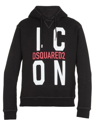 Shop Dsquared2 Icon Hooded Sweatshirt In Black