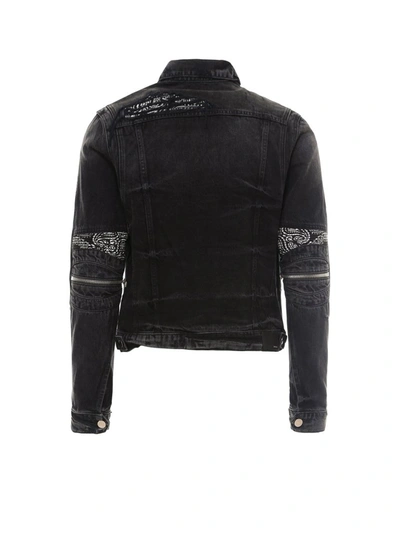 Shop Amiri Mx2 Denim Zipped Jacket In Black