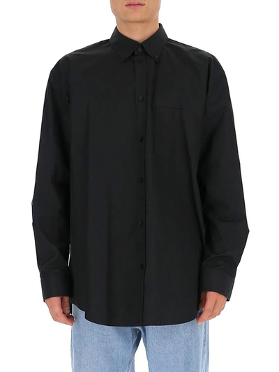 Shop Balenciaga Sponsor Logo Shirt In Black