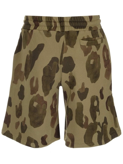 Shop Palm Angels Logo Printed Camo Shorts In Multi