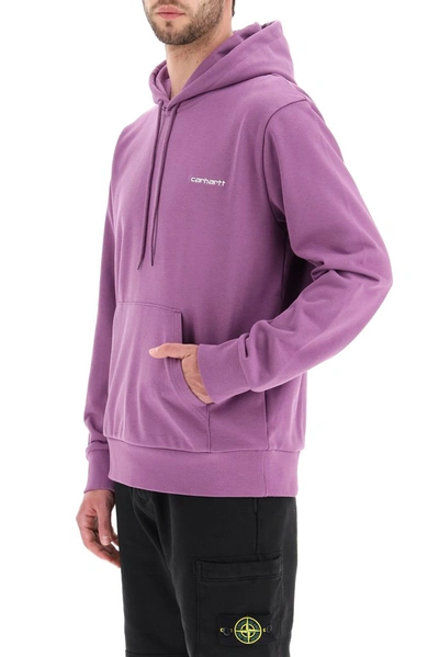 Shop Carhartt Wip Classic Drawstring Hoodie In Purple