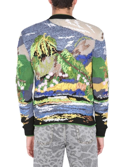 Shop Saint Laurent Teddy Tropical Embroidered Jacquard Jacket In Multi