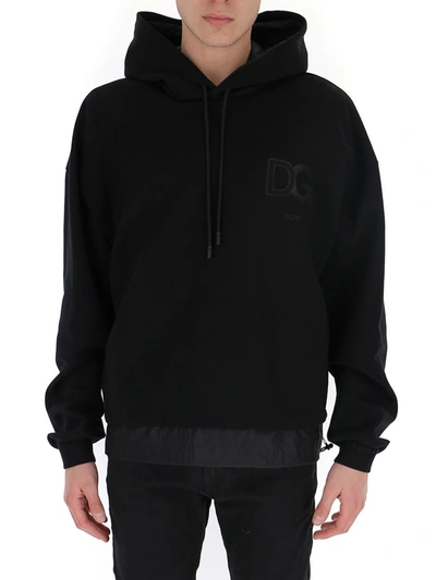 Shop Dolce & Gabbana Logo Patch Hoodie In Black