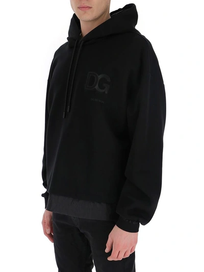 Shop Dolce & Gabbana Logo Patch Hoodie In Black