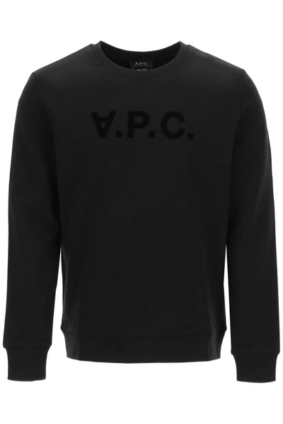 Shop A.p.c. Vpc Logo Flocked Sweatshirt In Black