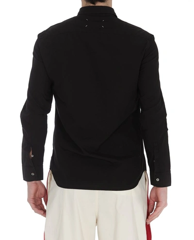 Shop Maison Margiela Contrasting Stitch Pocket Shirt In Black