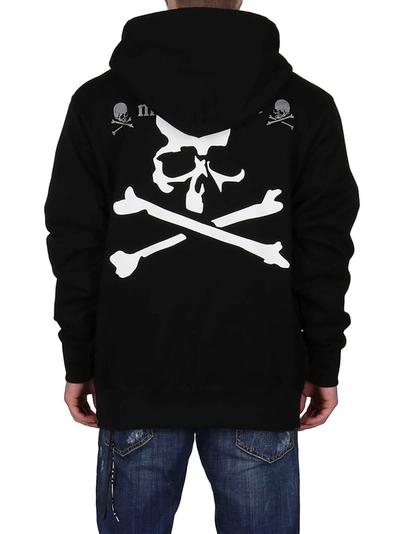 Shop Mastermind Japan Mastermind World Skull And Bones Printed Drawstring Hoodie In Black