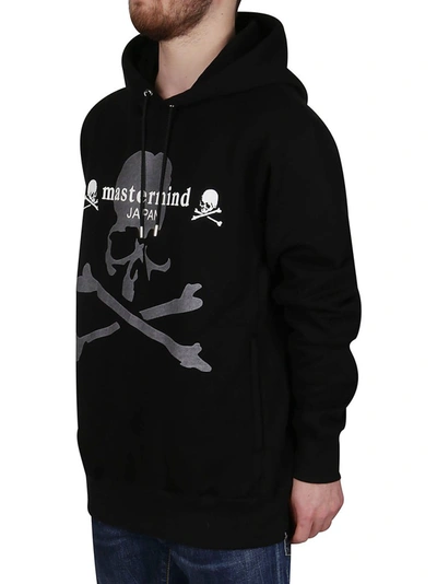 Shop Mastermind Japan Mastermind World Skull And Bones Printed Drawstring Hoodie In Black