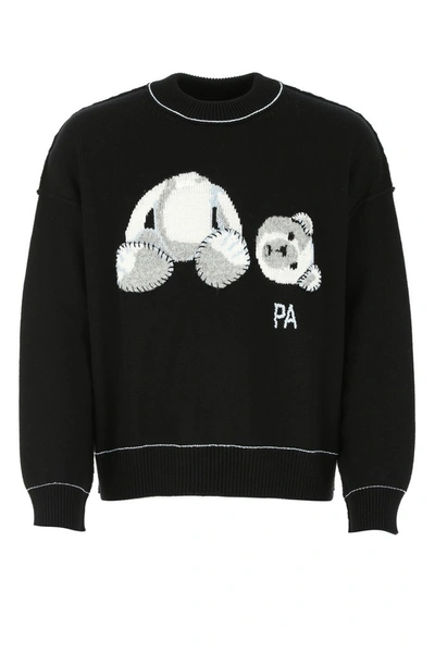 Shop Palm Angels Bear Intarsia Sweater In Black