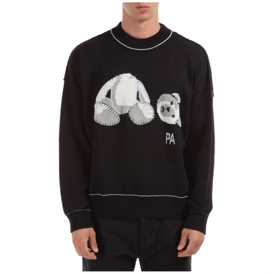 Shop Palm Angels Bear Intarsia Sweater In Black