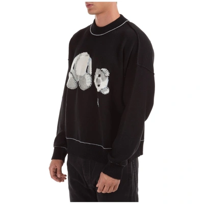 Shop Palm Angels Bear Intarsia Sweater In Black