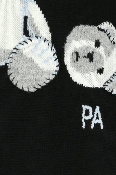 Shop Palm Angels Bear Intarsia Sweater In Black