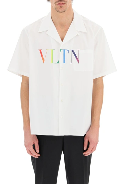 Shop Valentino Vltn Print Short In White