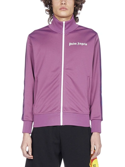 Shop Palm Angels College Track Jacket In Purple