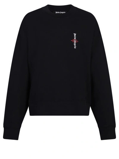 Shop Palm Angels Statement Logo Sweatshirt In Black